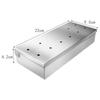 Caja de Humo de Acero Inoxidable Herramientas para Barbacoa para Camping al Aire Libre Caja Cuadrada para Tocino Caja para Carbón Especias Cigarrillos Caja para Tocino de Madera de Frutal
