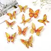 Pegatinas de Mariposa Láser Estéreo 3D Decoración de Pared de Fondo para Libreta Retro Adornos Simulados Impermeables Doradas Mariposas Iridiscentes