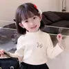 Y2458 # 2025 Nueva Camiseta Básica de Cuello Alto para Niñas Ropa de Invierno para Niños Ropa Interior de Terciopelo con Forro Polar para Bebé Niña