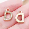 Kc Ponto Dourado Diamante 26 Letras Inglesas Liga de Zinco Pingente DIY Brincos Artesanais Pulseira Colar Acessórios de Joia