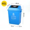 Papelera de Clasificación de Residuos Secos y Húmedos de Shanghái, Cubo de Basura Industrial Grande Negro para Interiores, Hogar, Guardería con Ruedas
