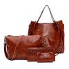 2022 Nova Bolsa de Moda Europeia e Americana Conjunto de Quatro Peças Retro Couro Óleo Bolsa de Ombro Crossbody Bolsa de Grande Capacidade Balde