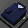 Polo de manga larga para hombre con forro polar transfronterizo, invierno, mediana edad y joven, casual, color sólido, bordado de palancas, grueso TX20