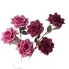 Manta Rosa Estampada com Flor Artificial Cappuccino Francês Luxo Acessível Flor de Mesa de Alto Padrão Decoração para Arranjo de Flores de Salão de Casamento