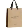 Bolsas de Hombro de Cuero Trenzado de Color Oscuro, Bolsas de Compras de Ropa de Alta Gama Personalizadas, Bolsas de Papel de Regalo con Impresión de Logo, Al por Mayor