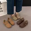 Aumento de Altura Oculto de 4CM~Fivela Camurça Batata Pequena Sapatos Casuais Femininos Par com Meias Grossas Slip-on Sapatos Preguiçosos Femininos Sapatos Individuais
