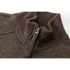 FEE THE END Top retro americano de media cremallera, cuello alto, sudadera tipo pullover, chaqueta de punto holgada para hombre, WY377