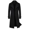 Cortavientos de moda de longitud media cruzado para hombre otoño/invierno 2026, abrigo de lana casual de talla grande para hombre