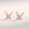 Brincos de borboleta de cristal de gelo novos de verão femininos prata 925 esterlina coreanos Super Fada brincos micro cravejados zircônia joias de ouvido atacado