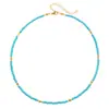 Collar Cruzado Más Vendido con Perlas Artificiales para Mujer, Cuentas de Arroz de Colores, Cadena para Clavícula Ojo Maligno, Joyería Dopamina
