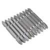 Puntas de Destornillador Eléctrico de Doble Punta, Magnéticas Fuertes, Antideslizantes, con Forma de Cruz y Cabeza Plana para Taladros Eléctricos, Vasos de Punta de Alta Dureza