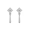 Pendientes de Borla de Plata Pura S999 con Trébol de Cuatro Hojas para Mujer, Estilo Mini Fresco para Uso Diario, Pendientes Florales con Cierre de Rosca