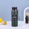 Termo de Acero Inoxidable 316 Pintura de Flor de Hielo Moderno Portátil Deportes Botella de Agua Termo de Gran Capacidad