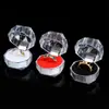 Caja de Concha Transparente de Cristal Caja Pequeña Octogonal para Anillos Aretes Empaque Acrílico Accesorios de Joyería Caja para Guardar Joyas