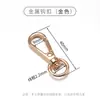 Mosquetón de aleación de zinc con gancho giratorio chapado, Accesorios de ferretería en stock para bolsos, Clip para llavero, Clip de placa de cola redonda