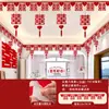 Set de decoración para habitación de boda, tira larga de pegatinas con la palabra 'feliz', colgantes de cortina, decoración para dormitorio nuevo, guirnalda de mariposas
