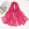 26 Nuevos Versátiles Colores Dulces Pequeño Tejido de Punto Arrugado Gasa de Bali Seda Bufanda para Mujer Color Sólido Bufanda Chal con Protección Solar para Habitaciones con Aire Acondicionado