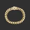 Pulseras Personalizadas para Hombre Hip-Hop Europeo y Americano Cadena Cubana Brillante de Oro de 14K Tendencia Versátil Joyería Transfronteriza Accesorios Más Vendidos