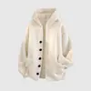 Chaqueta cárdigan suéter para hombre, nueva marca de moda otoño e invierno, holgada, pesada, casual, top de punto con capucha
