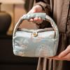 Bolsa Pequeña de Brocado Jintu Bolsa de Almacenamiento para Juego de Té de Viaje Bordado Hecho a Mano de Alta Gama Bolsa para Llevar para Salir Bolsa para Bolsitas de Té