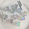Nuevas cuentas acrílicas cuadradas transparentes mate UV de alta calidad de 14 mm con agujeros rectos para materiales y accesorios de cadenas para teléfono DIY