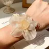 Venta Directa de Fábrica Simple Malla Elegantes Flores Tulipán Salchicha Goma para el Cabello para Mujeres Sensación de Alta Gama Goma para el Cabello Cuerda para el Cabello Goma para el Cabello