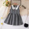 Comercio exterior nuevo vestido para niñas niños sin mangas estampado cuello de muñeca Vestido de Princesa bebé algodón lino vestido