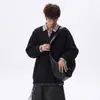 Estilo Old Money Hoodie Patchwork de Xadrez com Gola Falsa de Duas Peças Masculino Outono Camada Superior com Gola Hoodie Novo Tendência