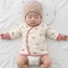 Camisa de Medio Espalda para Recién Nacido, Camiseta Básica de Algodón Puro para Primavera y Otoño, Ropa de Dormir sin Costuras de Manga Larga para Bebé, Ropa Estilo Monje para Bebé Recién Nacido