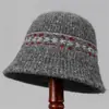 Sombrero de Pescador de Color Sólido para Mujer, Nuevo Estilo Otoño e Invierno, Circunferencia de Cabeza Grande, Sombrero de Cubo de Felpa Tejido, Sombrero Cálido Versátil Japonés para Mujer
