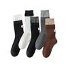 Calcetines de Caña Media con Doble Puño de Moda para Primavera y Otoño, Calcetines Unisex para Pareja, Antibacterianos, Cálidos, Absorbentes de Sudor, Calcetines de Color Sólido