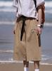 Pantalones Cortos Japoneses para Hombre, Holgados de Talla Grande hasta la Rodilla, Verano Marca de Moda Americana Ins Casual Pantalones Medios de Pierna Ancha de 7/8
