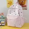 Mochila Fufu Macio Xadrez Amarelo Claro Estilo Artístico de Nicho para Alunos do Ensino Fundamental com Desenhos Fofos de Desenho Animado para a Aula