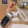 Llavero de oso con letra de muñeca de resina creativa, cuerda trenzada BV, llavero para llave de coche, colgante de paquete, regalo, venta al por mayor
