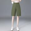 Shorts de Terno Feminino 2025 Verão Fino Novo Popular Calças Banana Moda Reto Cargo Casual Shorts Comprimento do Joelho