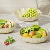 Plato de frutas estilo crema sala de estar plato de frutas para el hogar mesa de centro plato de frutas secas de alta gama plato de dulces de lujo ligero frutero para exhibir bocadillos
