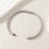Pulsera de acero de titanio de venta caliente transfronteriza europea y americana simple para combinar con todo, con cuentas redondas, sensación de partículas, hebilla en forma de O, joyería de acero inoxidable