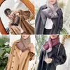 "Algodão para baixo" Elementos de moda coreana Dongdaemun cachecol de inverno contrastante feminino estudante coreana cachecol grosso feminino