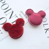 Otoño e invierno pelo de conejo sintético cabeza de Mickey tela semiacabada pegatinas accesorios para el cabello hechos a mano tocado accesorios DIY accesorios para la ropa