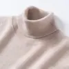 Suéter de cachemira para hombre con cuello alto, engrosado, color liso, versátil, nueva camiseta de punto de cachemira transfronteriza para hombres de mediana edad