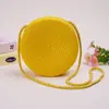 Bolsa Redonda de Palha Trançada para Crianças, Bolsa Transversal de Viagem para Bebê, Nova Bolsa Pequena Estilosa para Meninas, Bonita e Versátil para o Verão