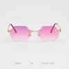 D035 Nuevas Gafas de Sol Retro Doradas Sin Marco de Película Europeas y Americanas para Mujer, Gafas de Sol Personalizadas para Hombre para Fotos de Calle de Celebridades de Internet