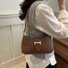 Bolso de hombro de estilo coreano, moderno, con hebilla de cinturón, textura simple, estilo bandolera distintivo, 2025