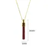 Collar con Colgante de Botella de Cinabrio Chapado Eléctricamente en Oro Real de 18 Quilates que Conserva el Color, Caja Gawu de Cinabrio con Forma de Corazón y Gota de Agua, Collar con Colgante de Arena Dorada Púrpura