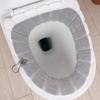 Cojín de inodoro para el hogar, extraíble y lavable, para todas las estaciones, universal, de punto grueso, con asa, para invierno