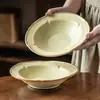 Cuenco de Sombrero de Paja, Cuenco de Cerámica Rústica para Pasta, Cuenco de Cerámica Vintage para Ensalada, Vajilla Doméstica de Alta Gama, Cuenco para Platos, Cuenco para Fideos, Cuenco de Cerámica para Sopa de Restaurante