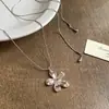 Verão Novo Estilo~Colar Coreano de Flor Prateada Design Nicho Feminino Corrente Delicada para Clavícula Acessórios de Empilhamento da Moda