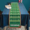 Caminho de Mesa com Design de Futebol e Rúgbi para Decoração de Casa, Toalha de Mesa com Tema de Gramado Verde para Mesa de Jantar, Estilo Americano