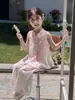 Hanfu para Niñas 2026 Nuevo Estilo Elegante para Bebés, Conjunto de Disfraz Tradicional Chino Modernizado, Traje Tang sin Mangas de Estilo Nacional para Niños