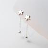 Brincos de estrela em prata de lei S925 com borla pequena Nalan estilo ins senso de design brincos pequenos e delicados M04125